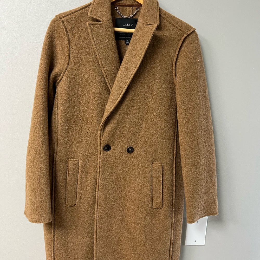 J. Crew Camel Brown Double-Breasted Wool Coat